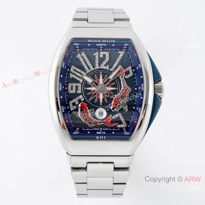 Swiss Franck Muller Vanguard V45 KOI 2 Limited Edition watch Blue Fish Dial